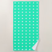 Mint Groene en Witte Polka Dots Strandlaken (Voorkant)