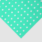Mint Groene en Witte Polka Dots Tissuepapier (Detail)