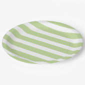 Mint-groene en witte strepen papieren bordje (Gekanteld)