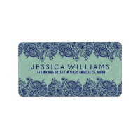 Mint-groene faux line Blue Paisley Lace