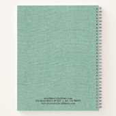 Mint-groene faux linnen textuur notitieboek (Achterkant)