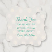 Mint Groene Folie en Gouden Bokeh Shimmer Bedankjes Labels (Achterkant)