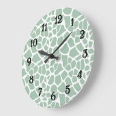 Mint Groene Giraffe Print Grote Klok (Hoek)