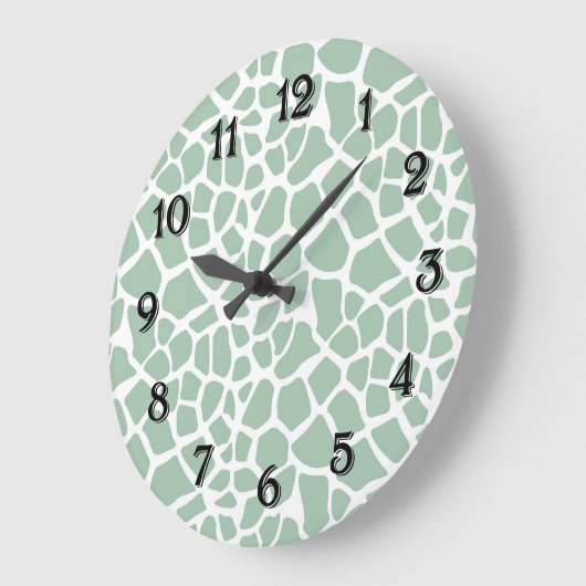Mint Groene Giraffe Print Grote Klok (Hoek)