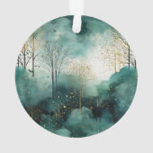 Mint Groene Gouden Bomen Kerst Ornament (achterkant)
