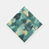 Mint Groene Gouden Bomen Kerst Servet (Hoek)