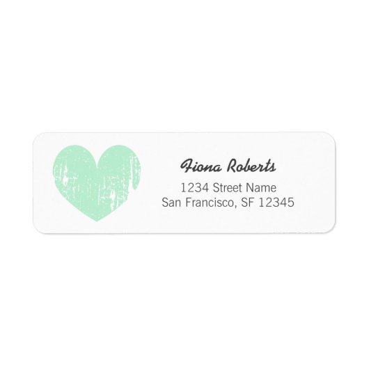 Mint groene  hartritme Adres Etiketten (Voorkant)