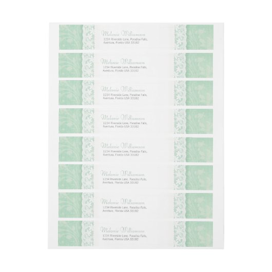 Mint groene kant antwoord sticker (Vel)