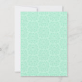 Mint-groene kant meisjes eerste communiqué bevesti kaart (Achterkant)