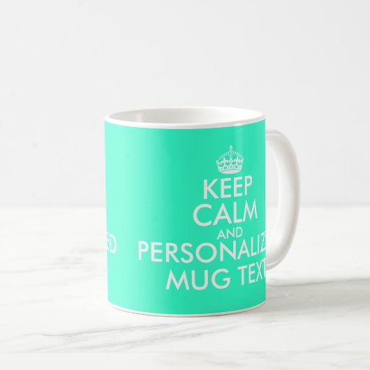Mint groene KeepCalm-Mokken |  sjabloon Koffiemok (Voorkant rechts)