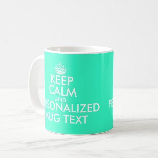 Mint groene KeepCalm-Mokken |  sjabloon Koffiemok (Voorkant links)