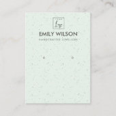 MINT GROENE KERAMISCHE TEXTUUR OORBEL DISPLAY LOGO VISITEKAARTJE (Voorkant)