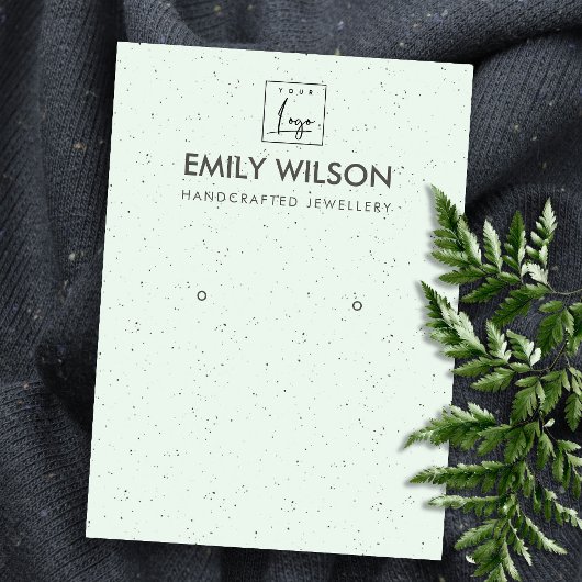 MINT GROENE KERAMISCHE TEXTUUR OORBEL DISPLAY LOGO VISITEKAARTJE