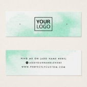 Mint-groene kleurendrukkaart met bovenlaag mini visitekaartjes (Voorkant /achterkant)