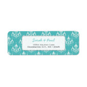 Mint groene kroonluchters retour adres label (Voorkant)