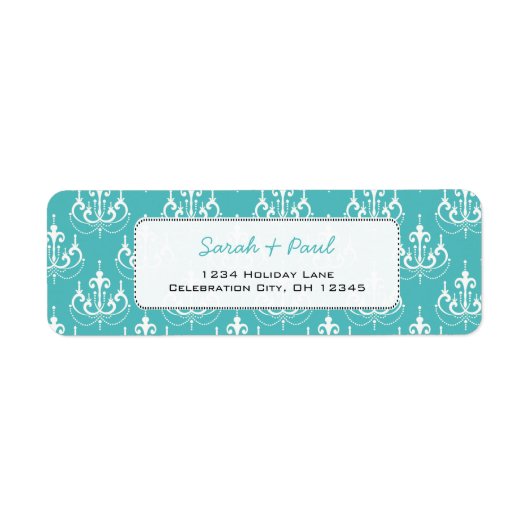 Mint groene kroonluchters retour adres label (Voorkant)