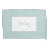 Mint Groene Kussenslopen met tekst 'Sailing' (Voorkant-Links)