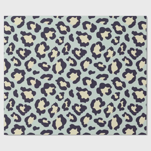Mint groene leopardafdruk cadeaupapier (Vlak)