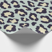 Mint groene leopardafdruk cadeaupapier (Hoek)