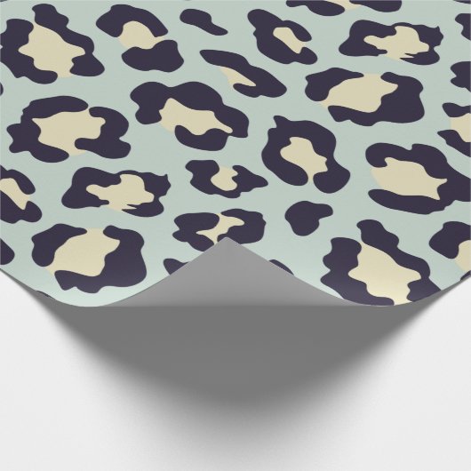 Mint groene leopardafdruk cadeaupapier (Hoek)