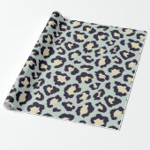 Mint groene leopardafdruk cadeaupapier (Uitgerold)
