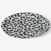Mint groene leopardafdruk papieren bordje (Gekanteld)