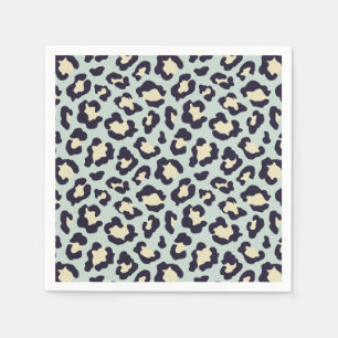 Mint groene leopardafdruk servet