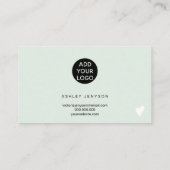 Mint groene moderne eenvoudige logo bedankt visitekaartje (Achterkant)