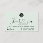 Mint groene moderne eenvoudige logo bedankt visitekaartje (Voorkant)