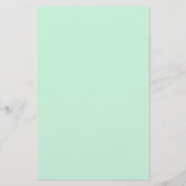 Mint Groene Monogram Naam Aangepaste Kleur Elegant Briefpapier (Achterkant)