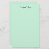Mint Groene Monogram Naam Aangepaste Kleur Elegant Briefpapier (Voorkant / Achterkant)