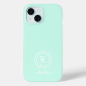 Mint Groene Monogram Telefoonhoes Case-Mate iPhone Case (Achterkant)