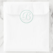 Mint Groene Monogrammed Huwelijksenvelop Afdichtin Ronde Sticker (Tas)