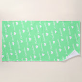 Mint Groene Naam Patroon Zomer Vibes Strandlaken (Voorkant)