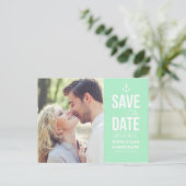 MINT GROENE NAUTISCHE FOTO BEWAART U HET DATUM BRI AANKONDIGINGSKAART (Staand voorkant)