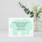 Mint Groene Olifant Baby shower Uitnodiging (Staand voorkant)