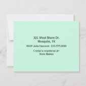 Mint Groene Olifant Baby shower Uitnodiging (Achterkant)