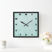 Mint groene  papiertextuur vierkante klok (Huis)