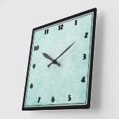 Mint groene  papiertextuur vierkante klok (Hoek)