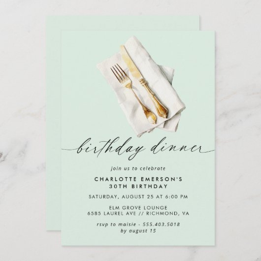 Mint Groene Pastel | Modern eenvoudig verjaardagsd Kaart (Voorkant / Achterkant)