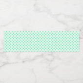 Mint Groene Polka Dot Pattern Liefdesbal Print Sch Waterfles Etiket (Enkel label)