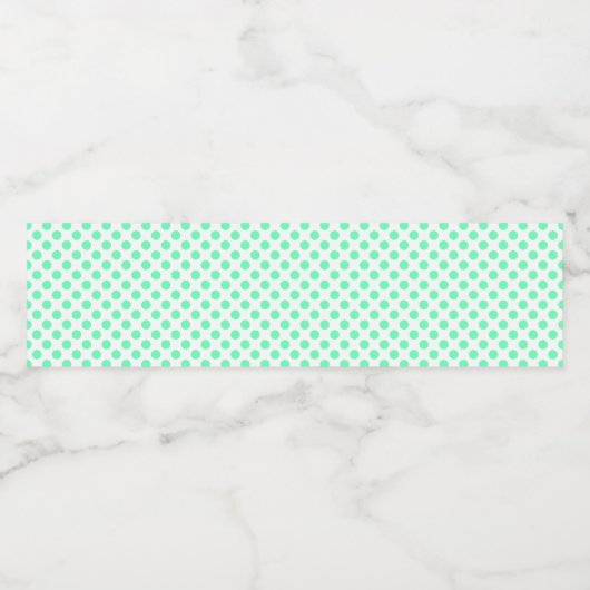Mint Groene Polka Dot Pattern Liefdesbal Print Sch Waterfles Etiket (Enkel label)