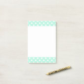 Mint-groene polka-punten Post-it notitiestootkusse Post-it® Notes (Op bureau)
