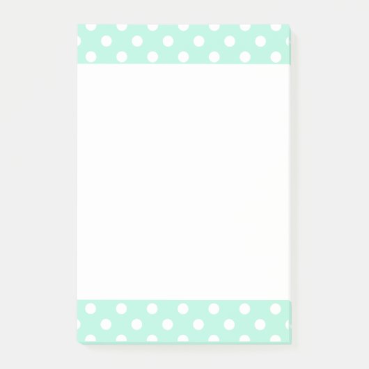 Mint-groene polka-punten Post-it notitiestootkusse Post-it® Notes (Voorkant)