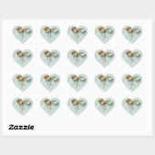 Mint groene religieuze bruiloft hart sticker (Vel)