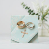 Mint groene religieuze bruiloft kaart (Staand voorkant)