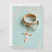 Mint groene religieuze bruiloft kaart (Voorkant)