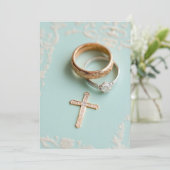 Mint groene religieuze bruiloft kaart (Staand voorkant)