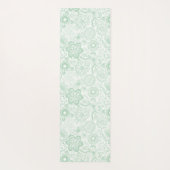 Mint-groene retro bloemen patroon yogamat (Achterkant)