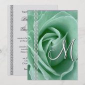 MINT GROENE Roos & Kanten Trouwkaarten Kaart (Voorkant / Achterkant)